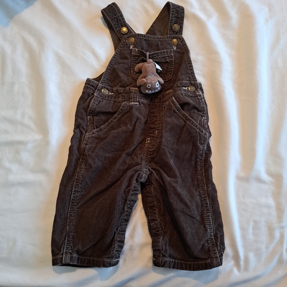 Gymboree boys 3-6 months corduroy pocket pal overalls